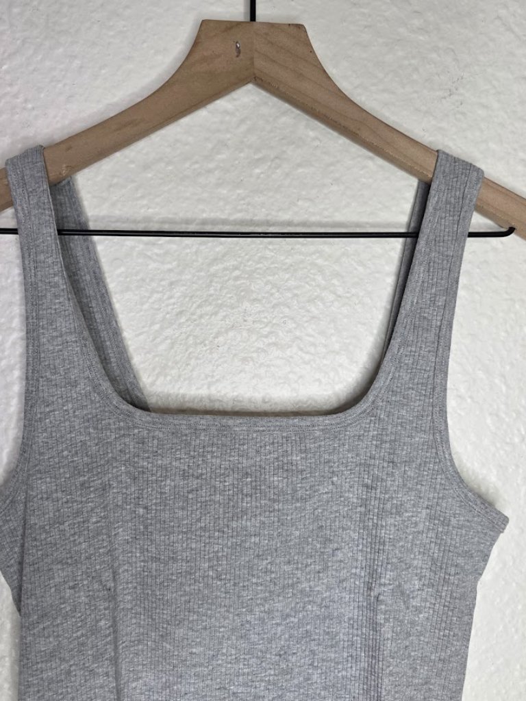 Fabletics Daily Rib Square Neck Tank In Gray Women's Size L New With Tags — image 3 of 8